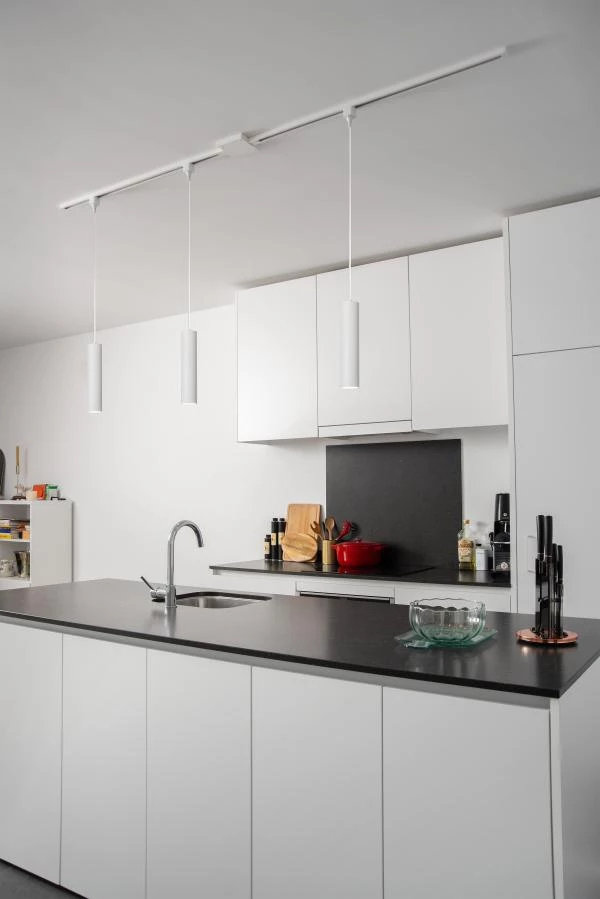 Lucide TRACK FLORIS pendant - 1-circuit Track lighting system - 1xGU10 - White (Extension) - atmosphere 2